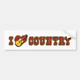 I Liebe Country Music Autoaufkleber