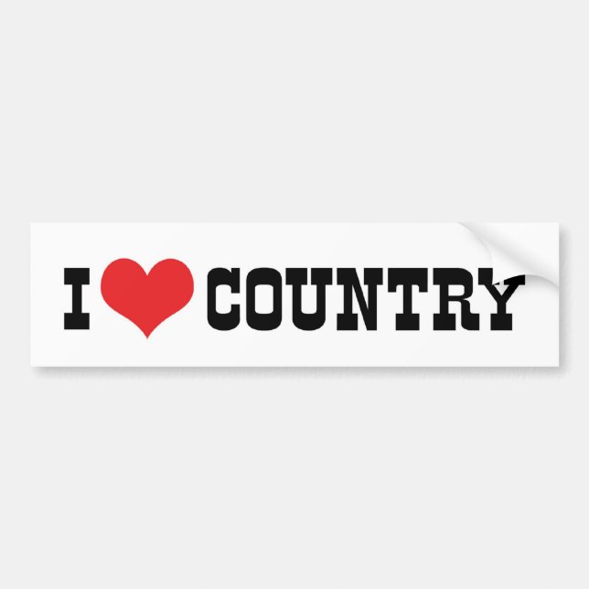 I Liebe Country Music Autoaufkleber (Vorne)