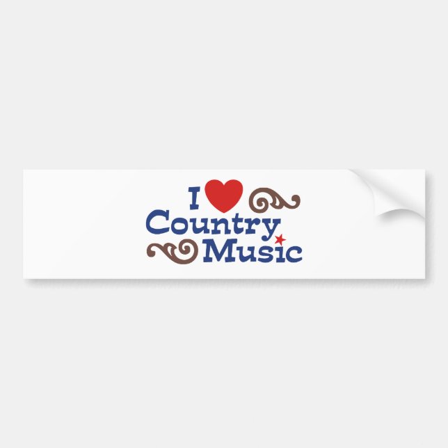 I Liebe Country Music Autoaufkleber (Vorne)