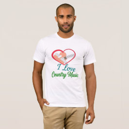 I Liebe Country Music - Herz- und Gitarrendesign T-Shirt