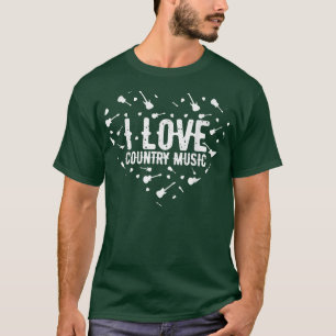 I Liebe Country Music Retro Vintage Gitarre T-Shirt