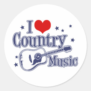 I Liebe Country Music Runder Aufkleber