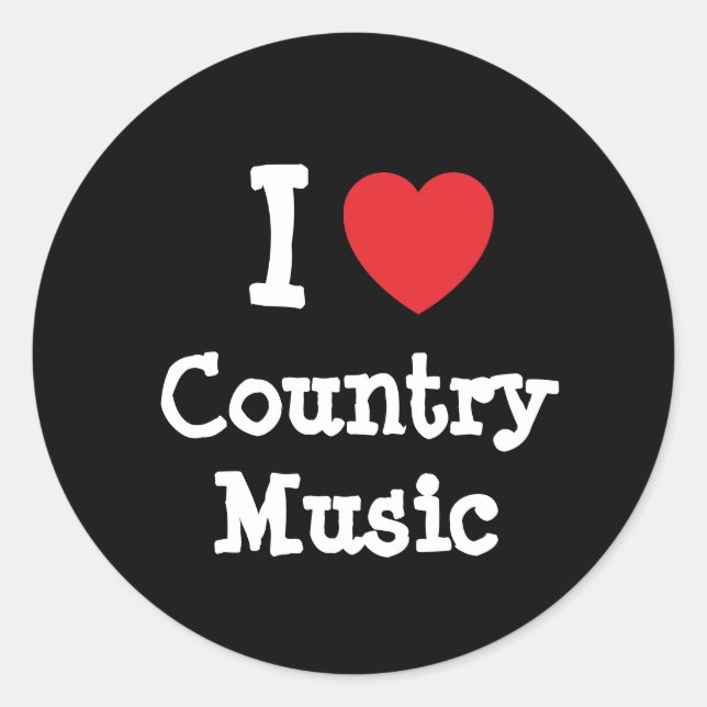I Liebe Country Music - Sonderanfertigung personal Runder Aufkleber (Vorderseite)