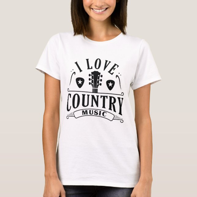 I Liebe Country Music T-Shirt (Vorderseite)