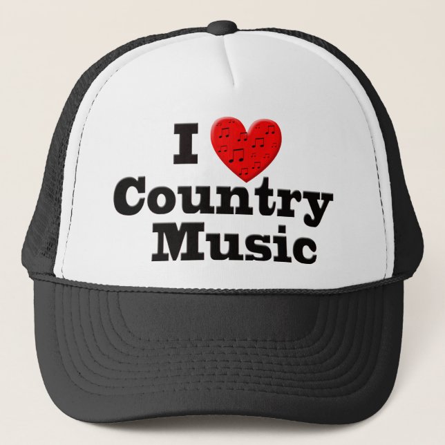 I Liebe-Countrymusik Truckerkappe (Vorderseite)