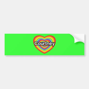I Liebe Courtney: Regenbogenherz Autoaufkleber