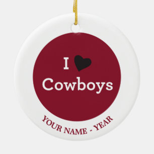 I Liebe-Cowboys Keramik Ornament