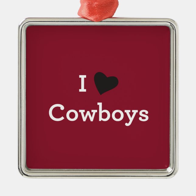 I Liebe-Cowboys Silbernes Ornament (Vorne)