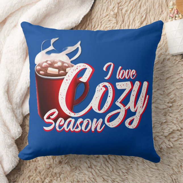 I Liebe Cozy Season Blue Kissen (Decke)