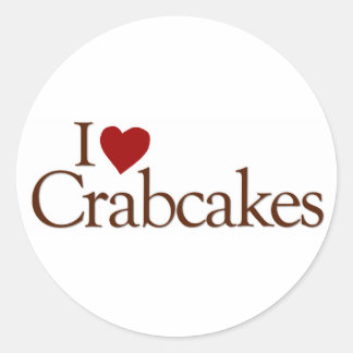 I Liebe Crabcakes Runder Aufkleber