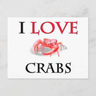 I Liebe Crabs Postkarte