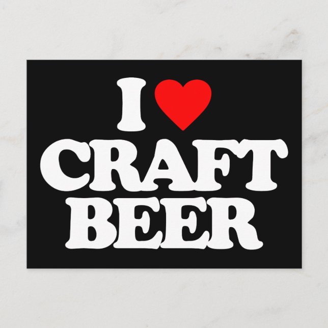 I LIEBE CRAFT BIER POSTKARTE (Vorderseite)