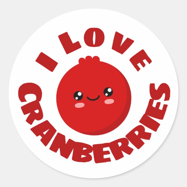 I Liebe Cranberries Klassischer Rundaufkleber Runder Aufkleber (Vorderseite)