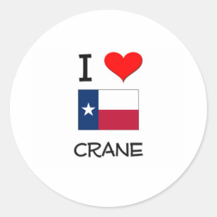 I Liebe Crane Texas Runder Aufkleber