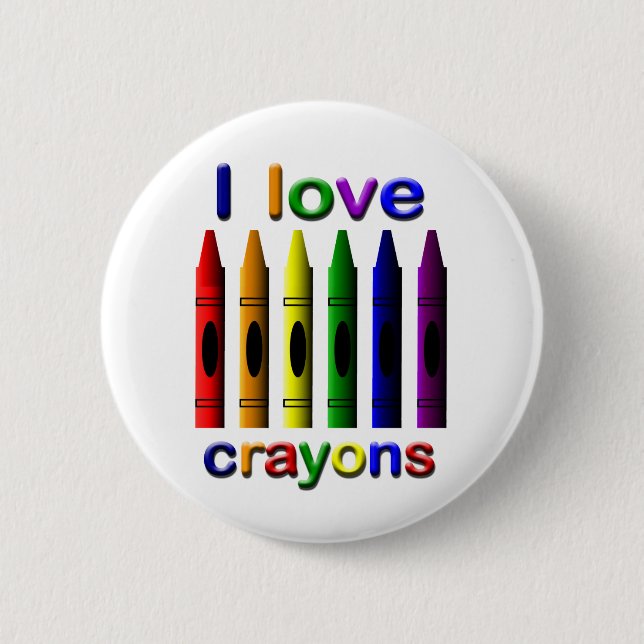 I Liebe Crayons Button Back Button (Vorderseite)