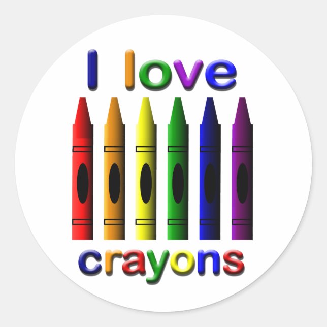 I Liebe Crayons Sticker (Vorderseite)