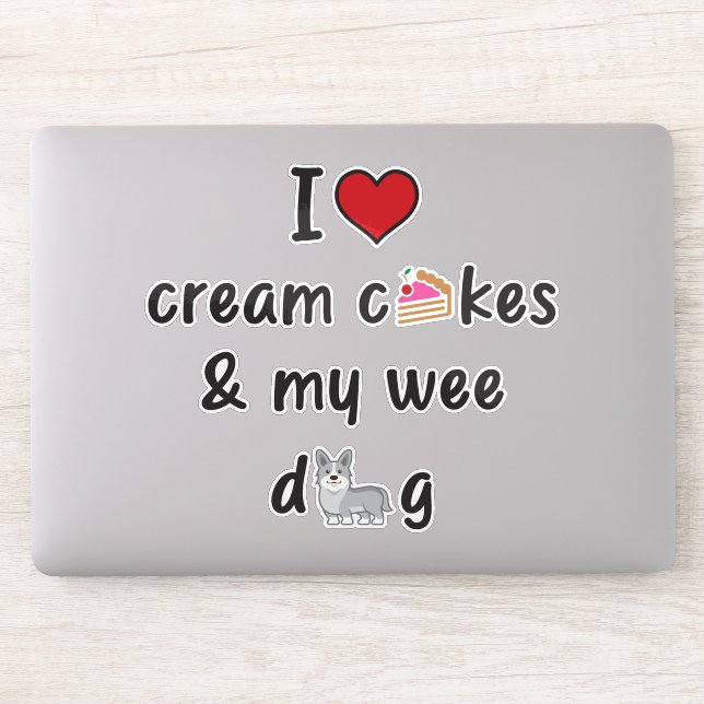 I Liebe Cream Cakes & My Wee Hund Stickers Aufkleber (Computer)