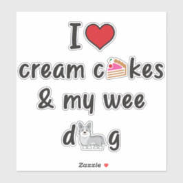 I Liebe Cream Cakes & My Wee Hund Stickers Aufkleber