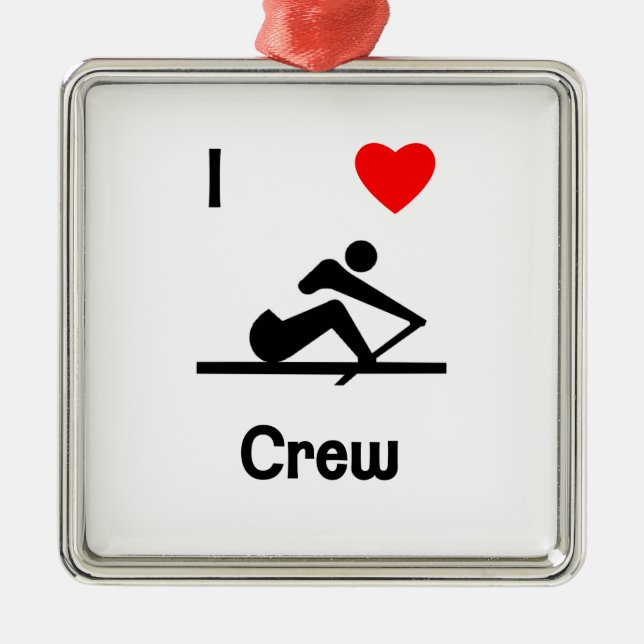 I Liebe-Crew (2) Silbernes Ornament (Vorne)