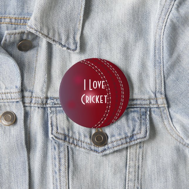 I Liebe Cricket Button (Beispiel)
