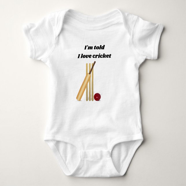I Liebe Cricket mit Steckverbindern Baby Strampler (Vorderseite)
