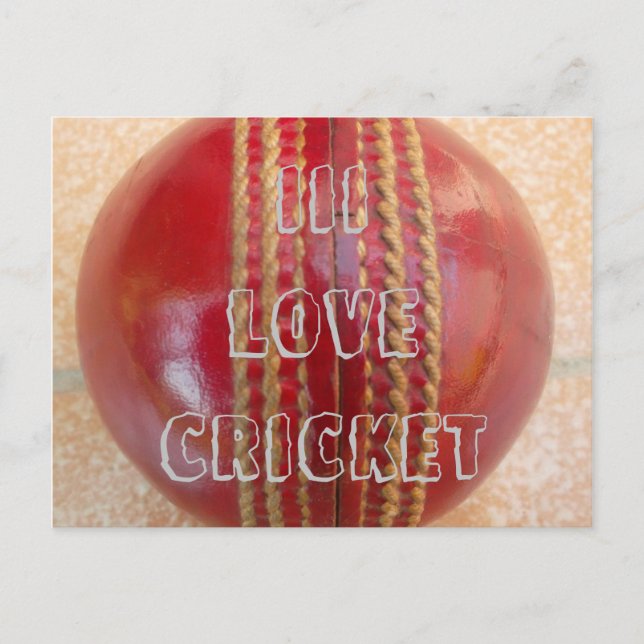 I Liebe Cricket-Spiel Produkt-Postkarte anpassen Postkarte (Vorderseite)