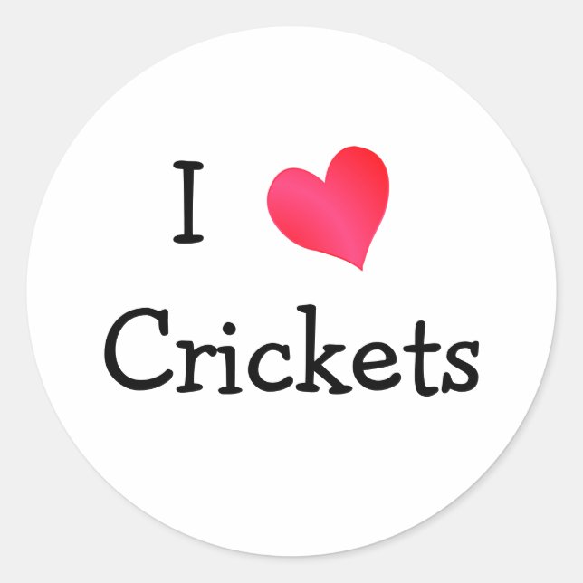 I Liebe Crickets Runder Aufkleber (Vorderseite)