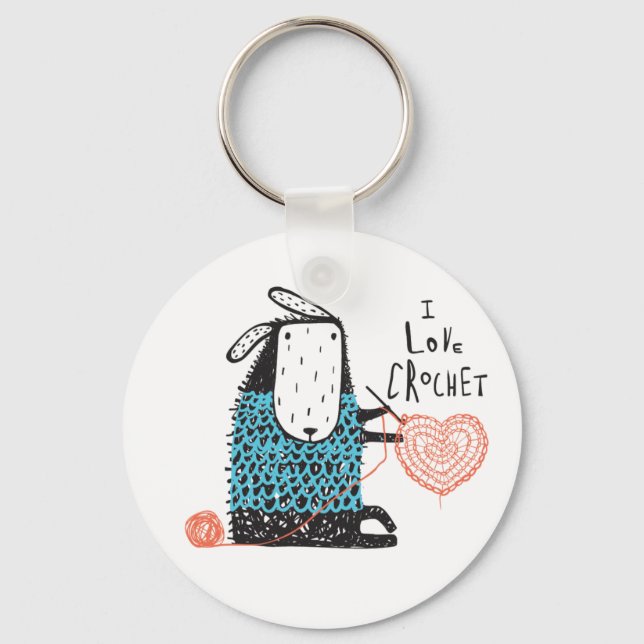 I Liebe Crochet Schlüsselanhänger (Vorderseite)