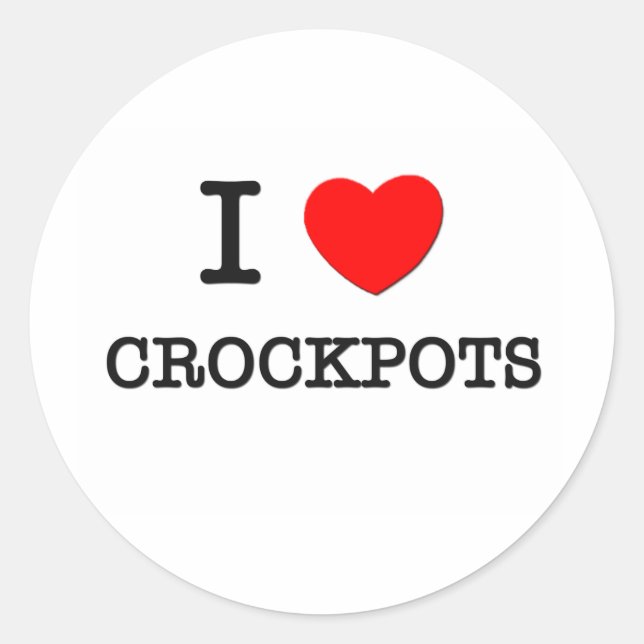 I Liebe Crockpots Runder Aufkleber (Vorderseite)