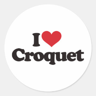 I Liebe Croquet Runder Aufkleber