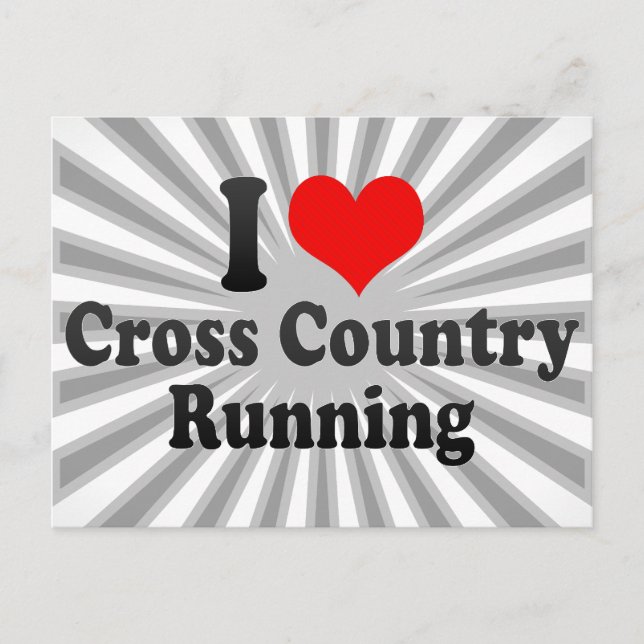 I Liebe Cross Country Running Postkarte (Vorderseite)