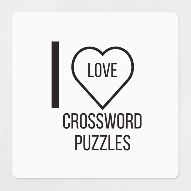 I LIEBE CROSSWORT PUZZLES ETIKETTEN (Design 1)