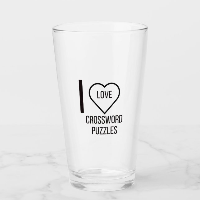 I LIEBE CROSSWORT PUZZLES GLAS (Vorderseite)
