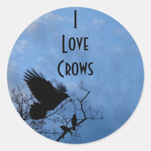 I Liebe Crows Runder Aufkleber