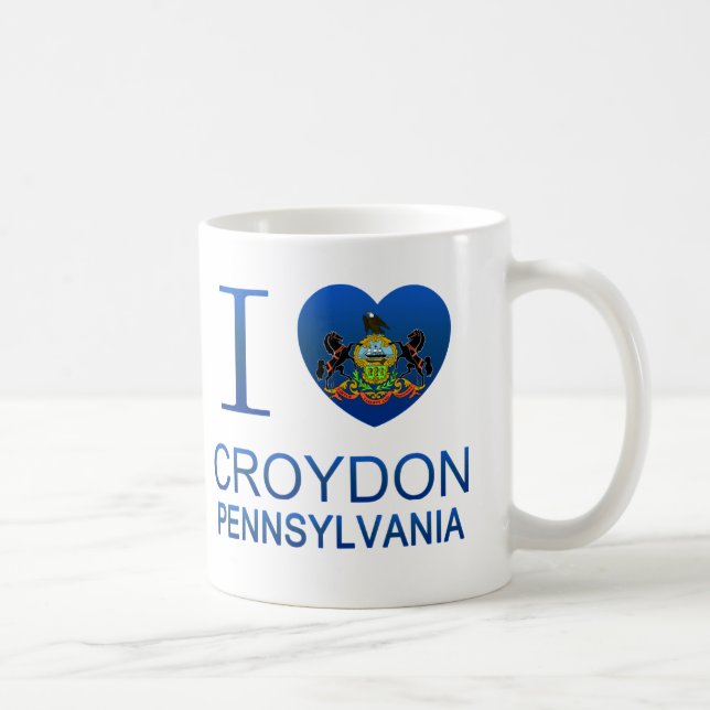 I Liebe Croydon, PA Tasse (Rechts)