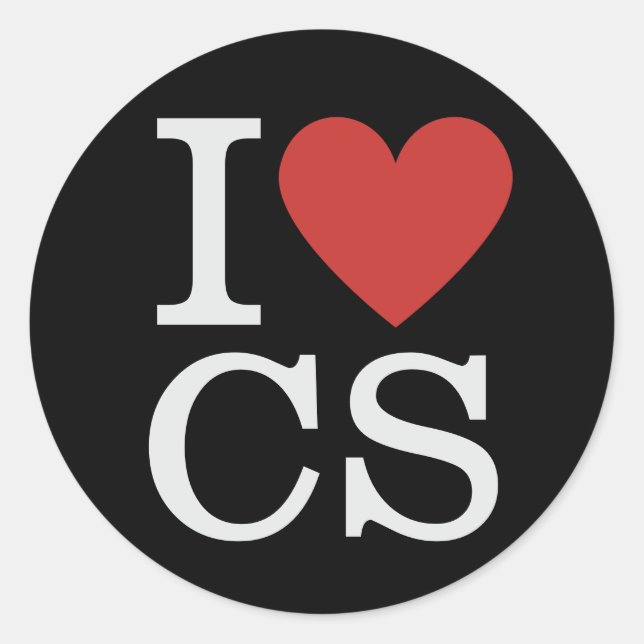 I ❤️ Liebe CS Informatik Fakultät/Student Runder Aufkleber (Vorderseite)
