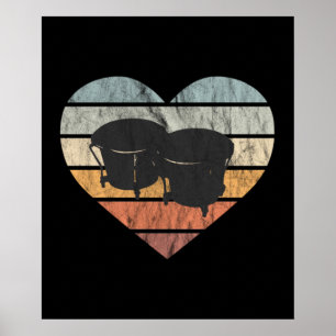 I Liebe Cuban Bongo Drums Poster