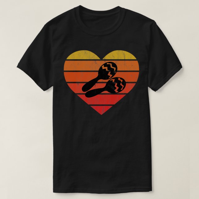 I Liebe Cuban Maracas Schlagzeug T-Shirt (Design vorne)
