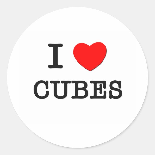 I Liebe Cubes Runder Aufkleber (Vorderseite)