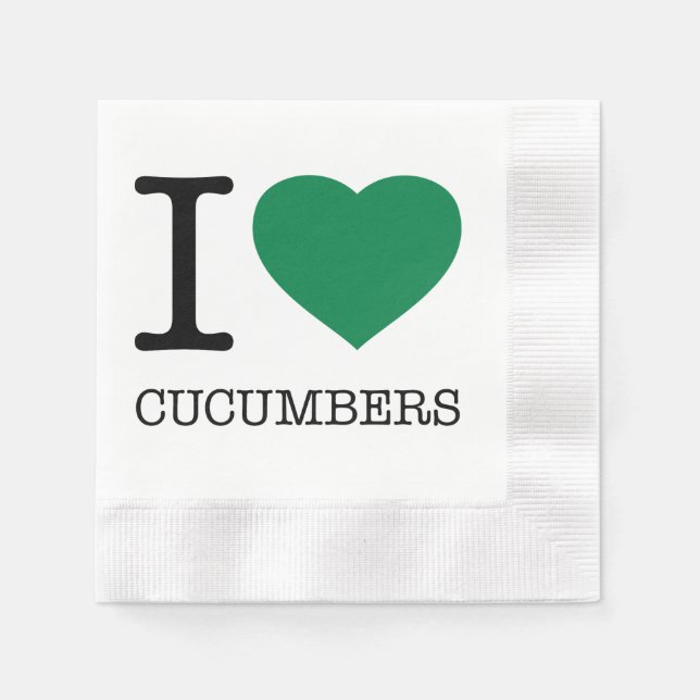 I LIEBE CUCUMBERS SERVIETTE (Vorderseite)
