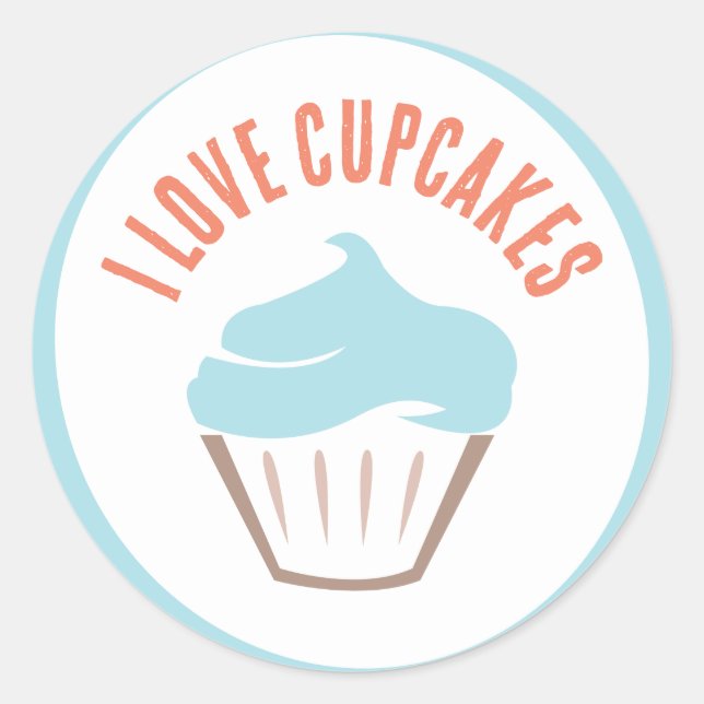 I Liebe Cupcakes Aufkleber (Vorderseite)