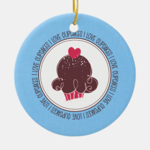 I Liebe Cupcakes Keramik Weihnachtsschmuck