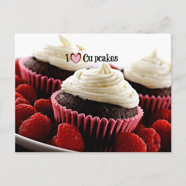 I Liebe Cupcakes Postkarte (Vorderseite)