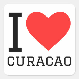 I Liebe Curaçao Quadratischer Aufkleber