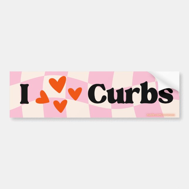 I Liebe Curbs - Funny Bad Driver Car Decal Autoaufkleber (Vorne)