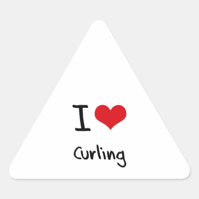 I Liebe Curling Dreieckiger Aufkleber (Vorderseite)