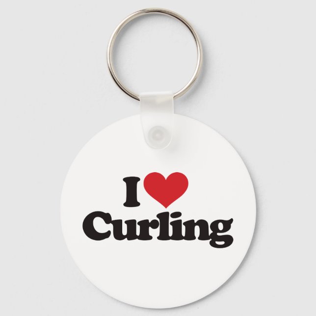 I Liebe Curling Schlüsselanhänger (Vorderseite)