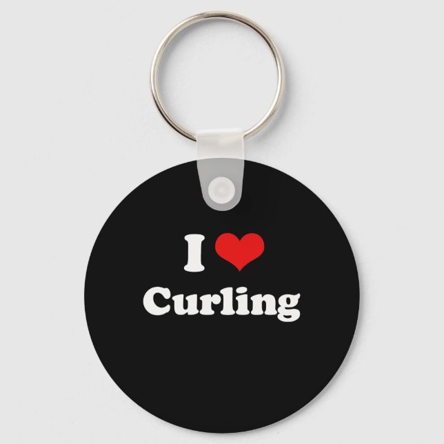 I Liebe Curling Tshirt Schlüsselanhänger (Vorderseite)