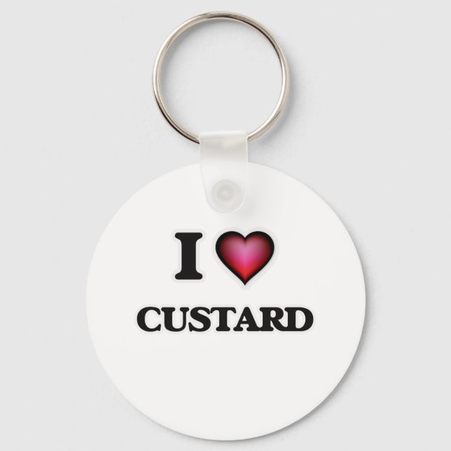 I Liebe Custard Schlüsselanhänger (Vorderseite)