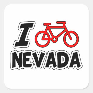 I Liebe Cycling Nevada Quadratischer Aufkleber